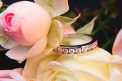 Alliance diamants brillants, or blanc 18K