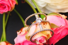 Bague multi-diamants, or blanc et rose 18K