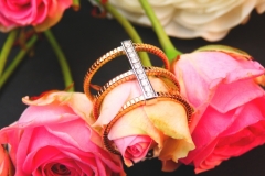 Bague diamants, or blanc et or rose 18K