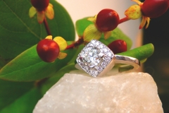 Bague multidiamants, or blanc 18K