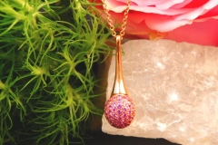 Pendentif saphirs roses, or rose 18K