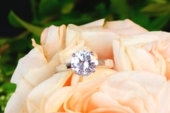 Solitaire diamant, or blanc 18K